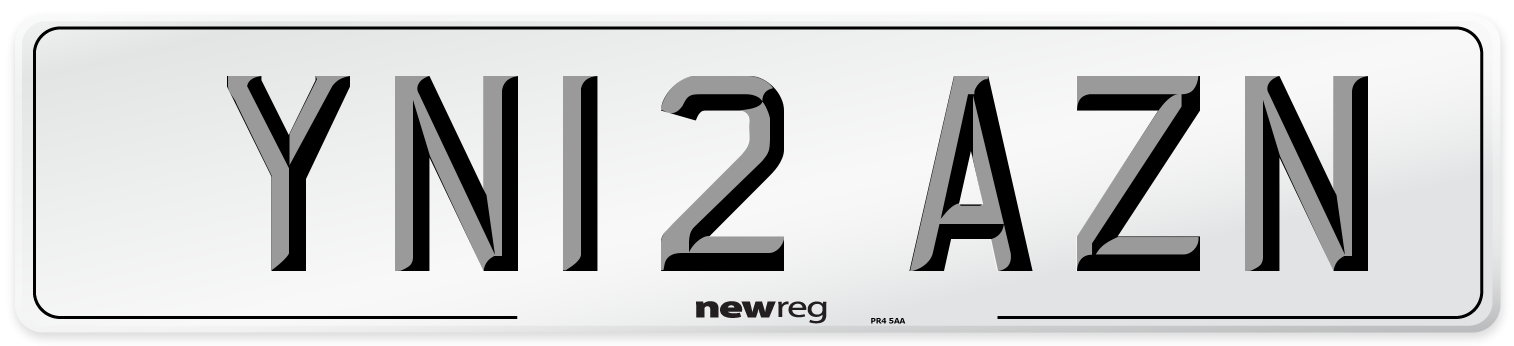 YN12 AZN Number Plate from New Reg